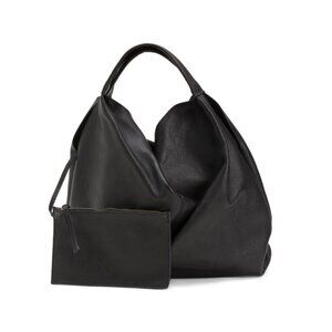 DIMONI Black Made In Spain Leather Extra Large Slouchy Tote